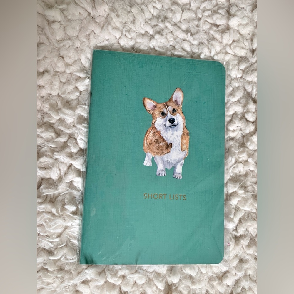 Corgi Dog Pun “Short Lists” Notebook Journal Teal Softcover